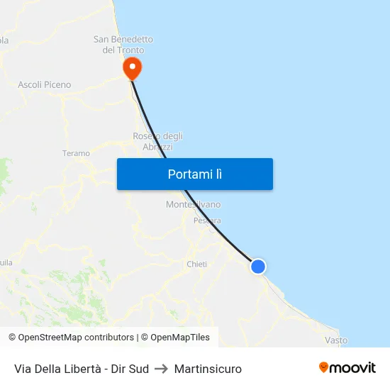 Via Della Libertà - Dir Sud to Martinsicuro map