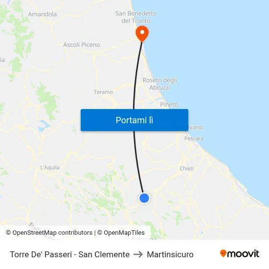 Torre De' Passeri - San Clemente to Martinsicuro map