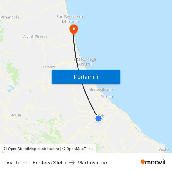 Via Tirino - Enoteca Stella to Martinsicuro map