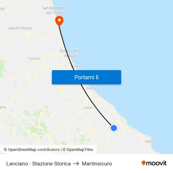 Lanciano - Stazione Storica to Martinsicuro map