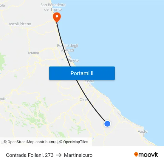 Contrada Follani, 273 to Martinsicuro map