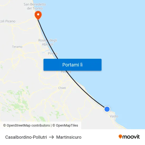 Casalbordino-Pollutri to Martinsicuro map