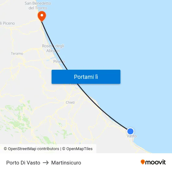 Porto Di Vasto to Martinsicuro map