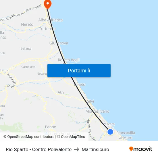 Rio Sparto - Centro Polivalente to Martinsicuro map