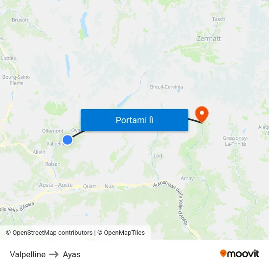Valpelline to Ayas map