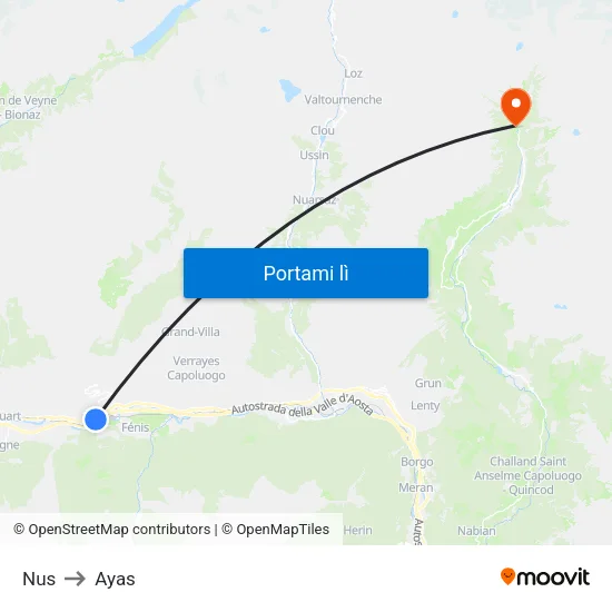 Nus to Ayas map