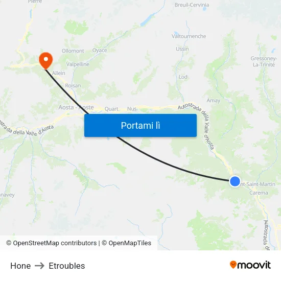 Hone to Etroubles map