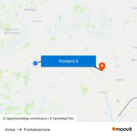 Avise to Fontainemore map