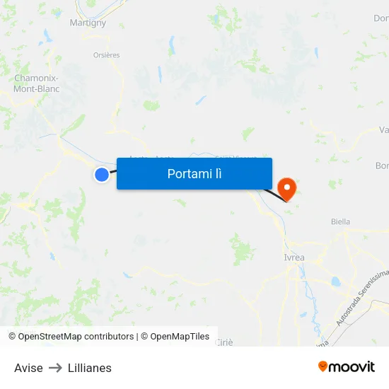 Avise to Lillianes map