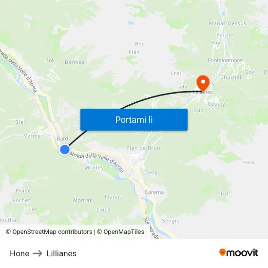 Hone to Lillianes map