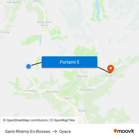 Saint-Rhémy-En-Bosses to Oyace map