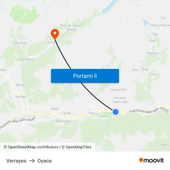 Verrayes to Oyace map