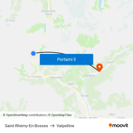 Saint-Rhémy-En-Bosses to Valpelline map