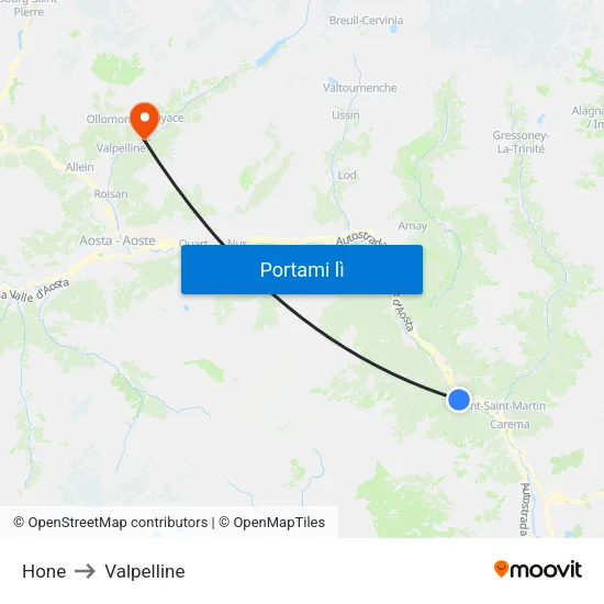 Hone to Valpelline map