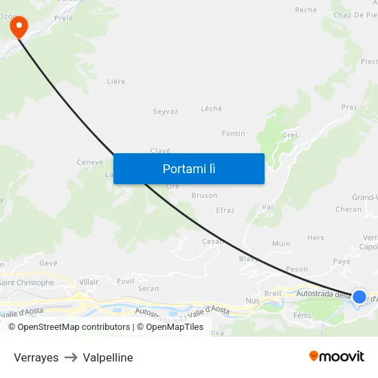 Verrayes to Valpelline map