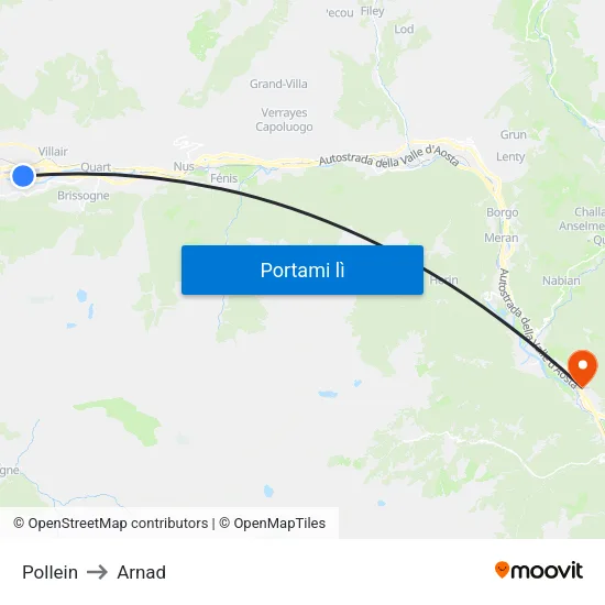 Pollein to Arnad map