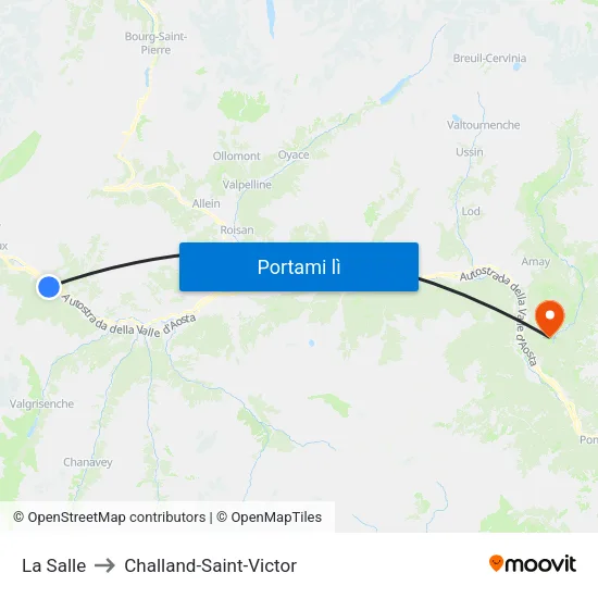 La Salle to Challand-Saint-Victor map