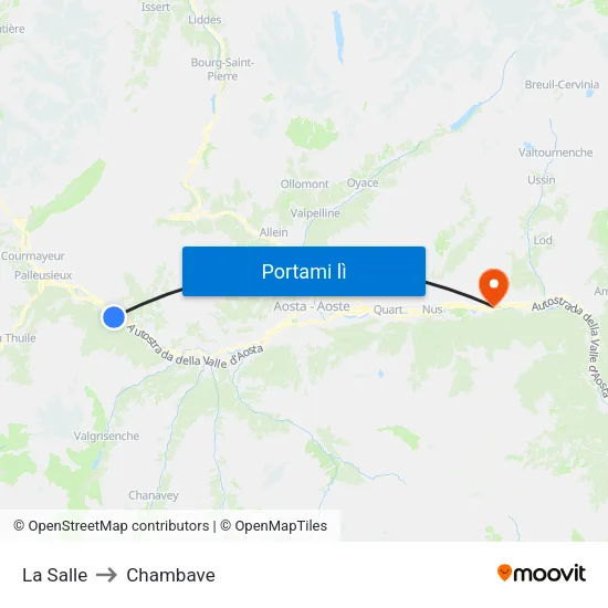 La Salle to Chambave map