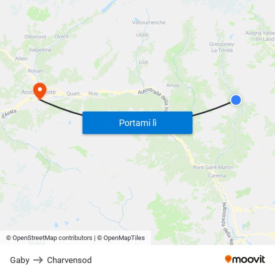 Gaby to Charvensod map