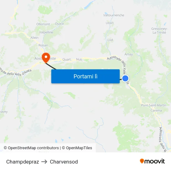 Champdepraz to Charvensod map