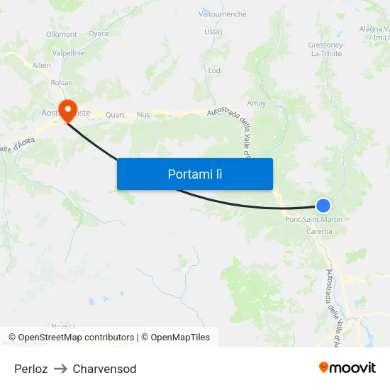 Perloz to Charvensod map