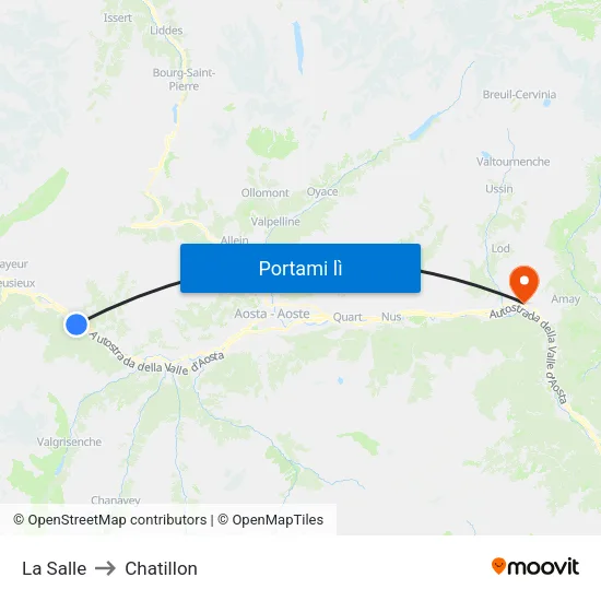 La Salle to Chatillon map