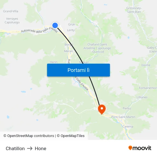 Chatillon to Hone map
