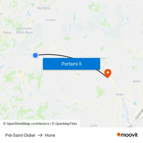 Prè-Saint-Didier to Hone map