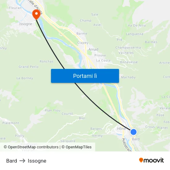Bard to Issogne map