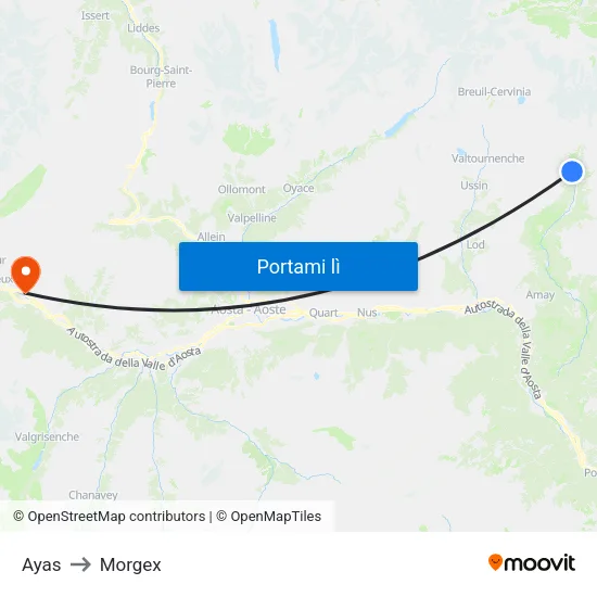 Ayas to Morgex map