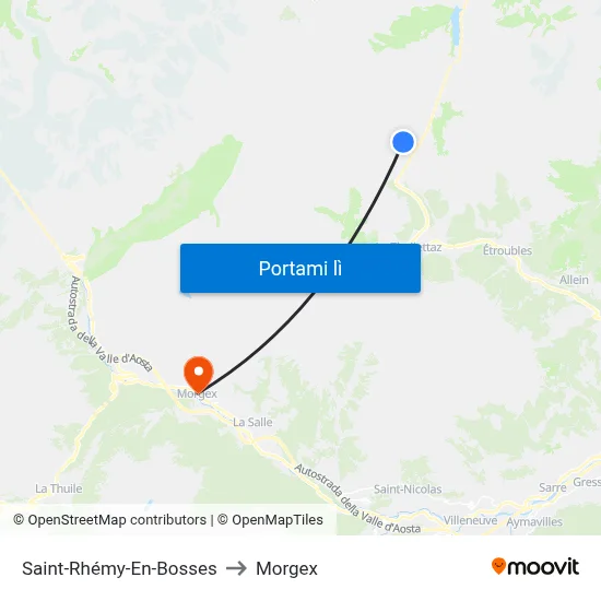 Saint-Rhémy-En-Bosses to Morgex map