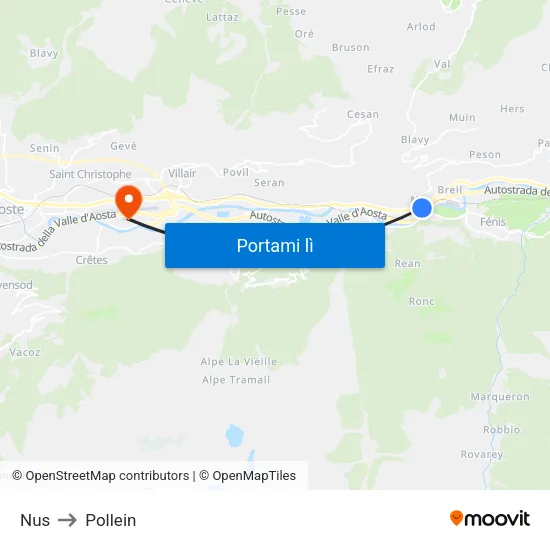 Nus to Pollein map