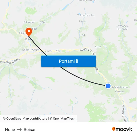 Hone to Roisan map