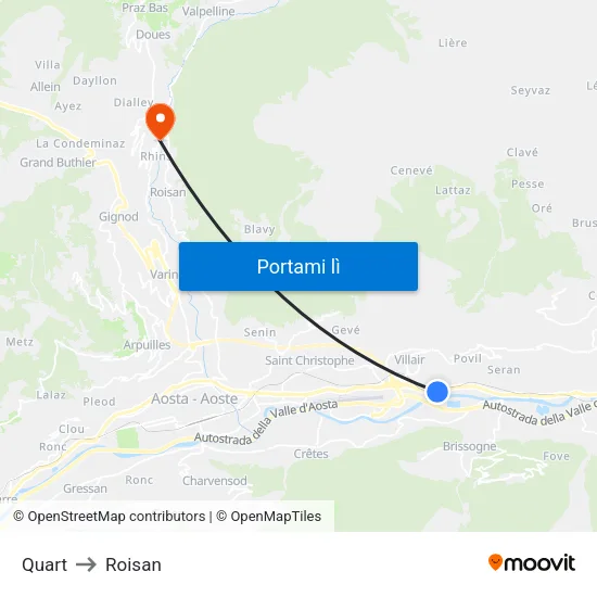 Quart to Roisan map