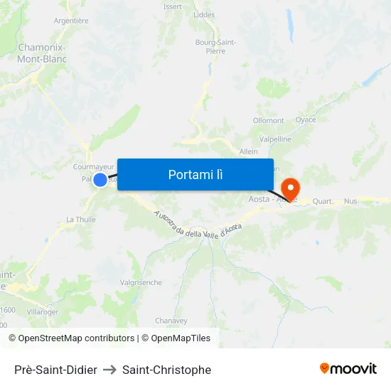 Prè-Saint-Didier to Saint-Christophe map