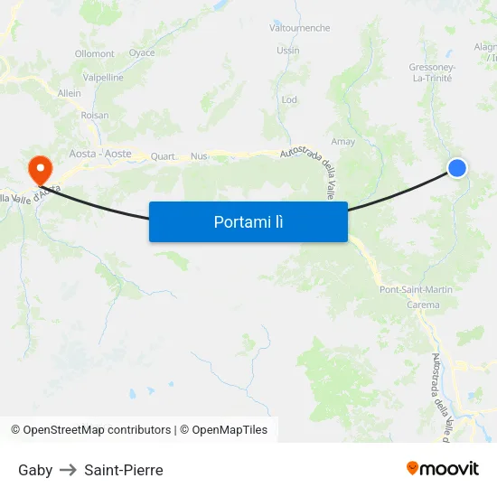 Gaby to Saint-Pierre map