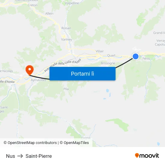 Nus to Saint-Pierre map
