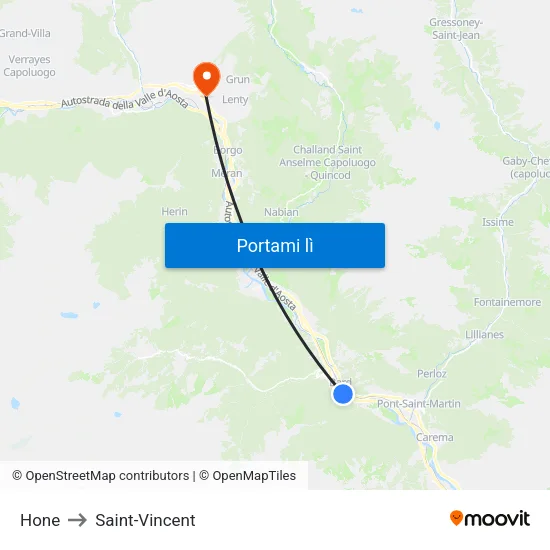Hone to Saint-Vincent map