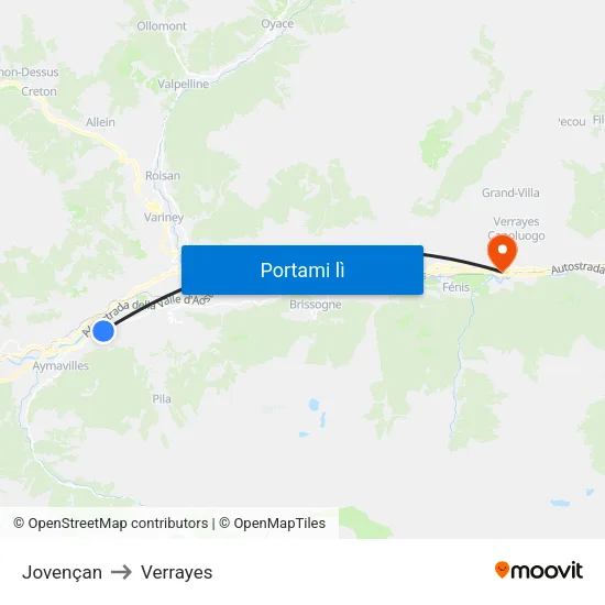 Jovençan to Verrayes map