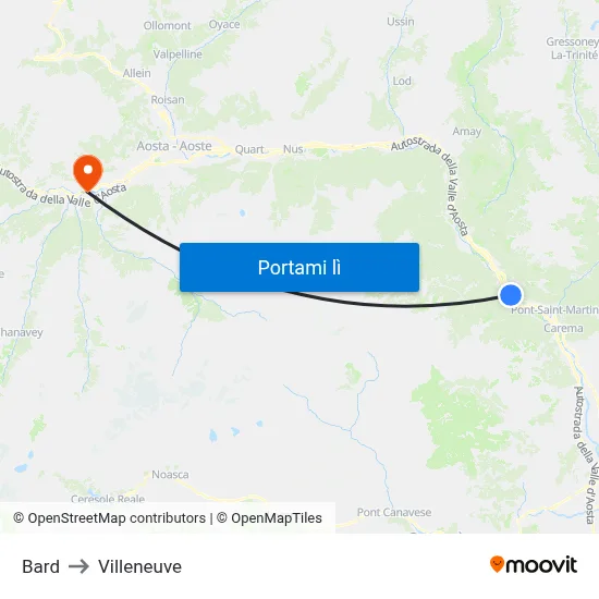 Bard to Villeneuve map