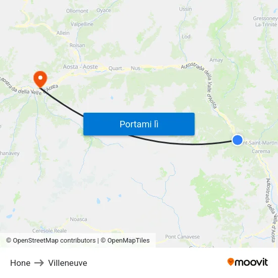 Hone to Villeneuve map