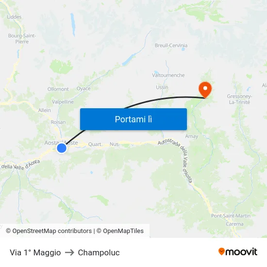 Via 1° Maggio to Champoluc map