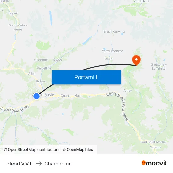 Pleod V.V.F. to Champoluc map