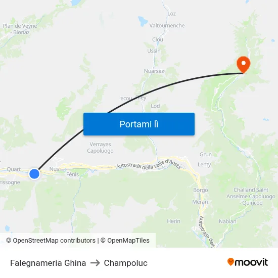 Falegnameria Ghina to Champoluc map