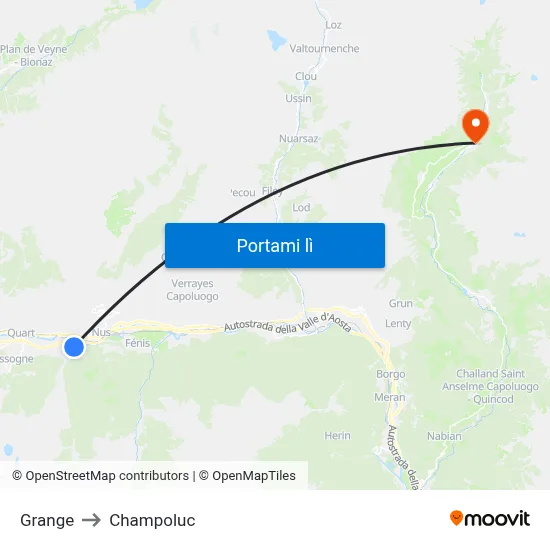 Grange to Champoluc map
