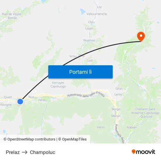 Prelaz to Champoluc map