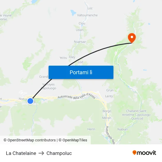 La Chatelaine to Champoluc map