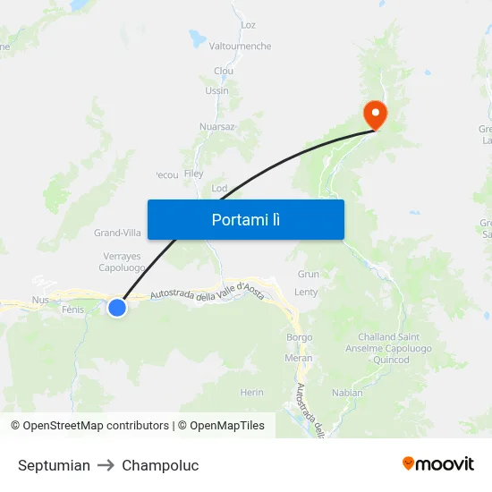 Septumian to Champoluc map