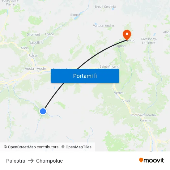 Palestra to Champoluc map
