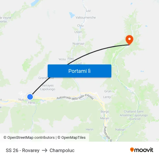 SS 26 - Rovarey to Champoluc map